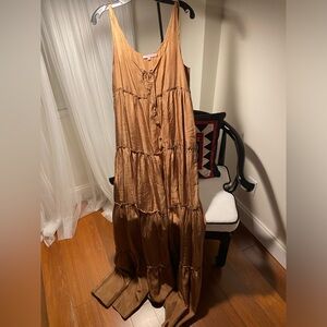 Calypso long dress in silk